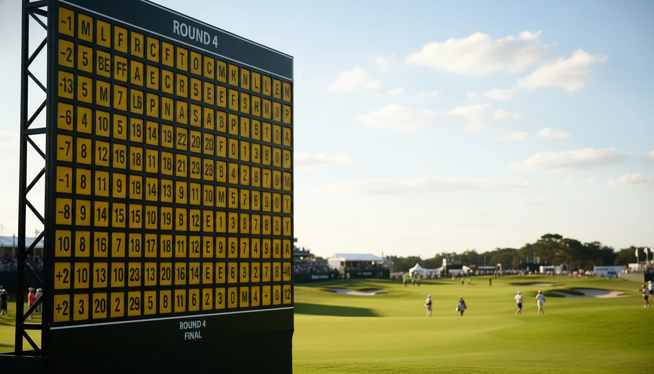 Leaderboard-Anzeigetafel bei einem Golfturnier