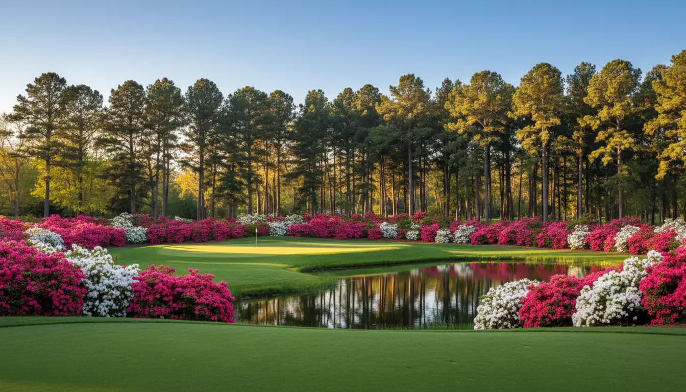 Blick auf das berühmte Grün am Augusta National Golfplatz