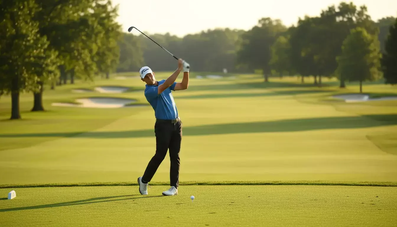 Golfspieler beim Abschlag auf einem Meisterschaftsplatz beim PGA Championship
