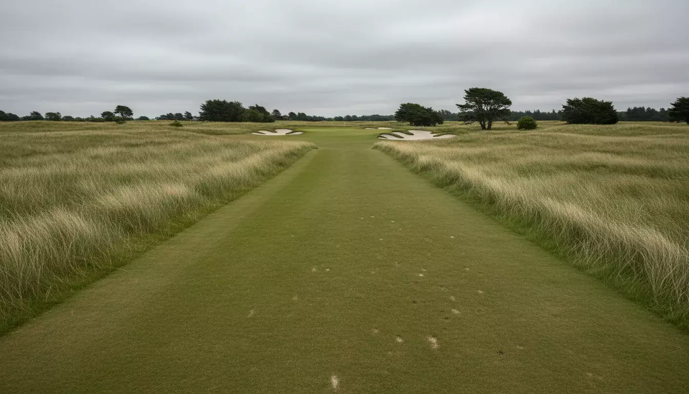 Schwieriges Rough neben einem engen Fairway bei einem Golf-Major